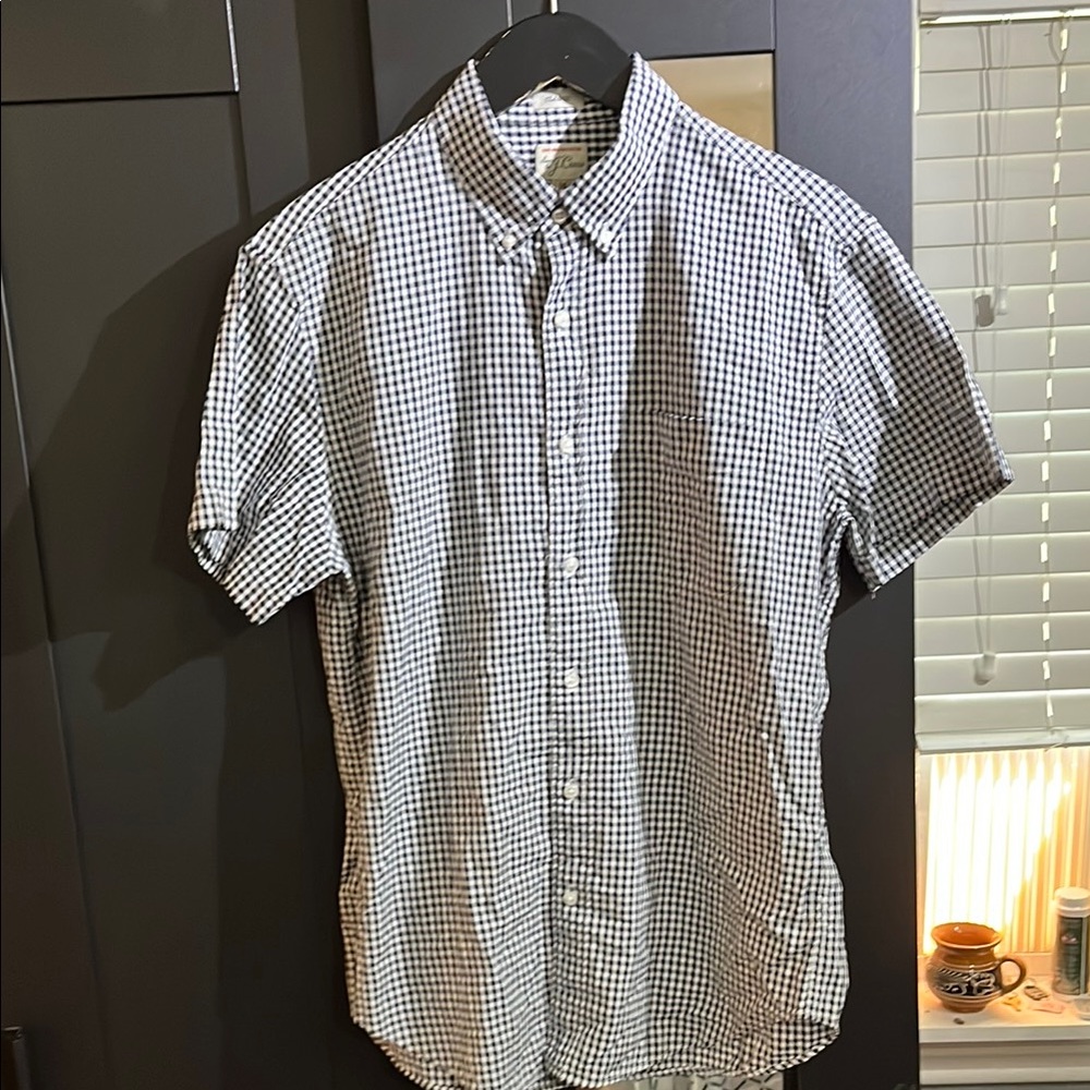 J. Crew Black and White Casual Button Down Shirt